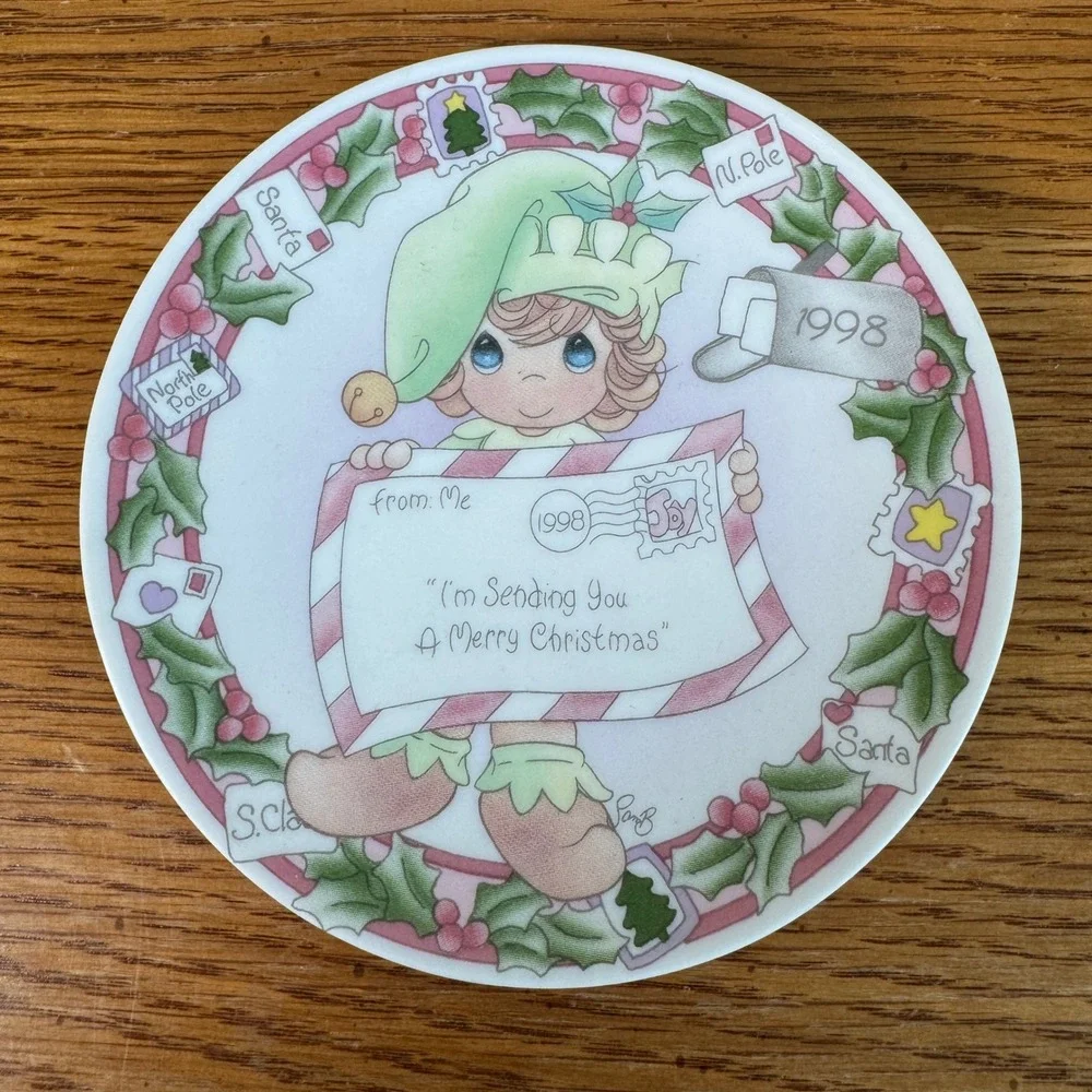 Precious Moments 1998 Sending You A Merry Christmas Mini Plate Enesco‎ Porcelain